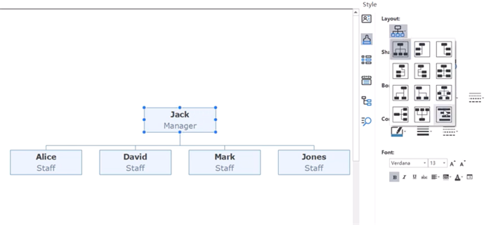 Apply Your Organizational Chart Layout optional step
