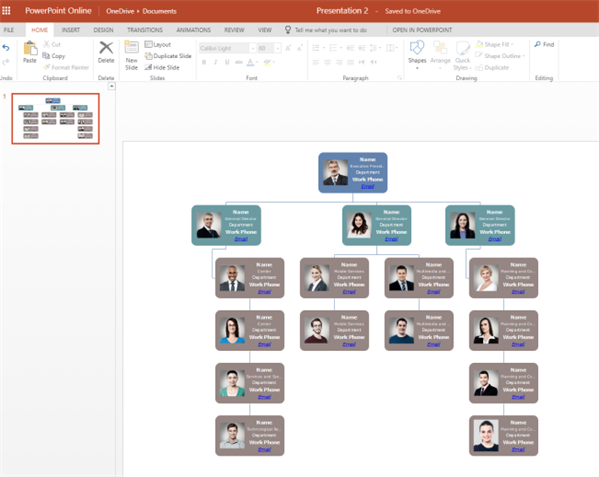 Export an org chart to PowerPoint