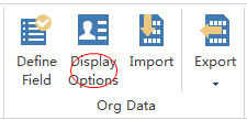 set display options in org chart 